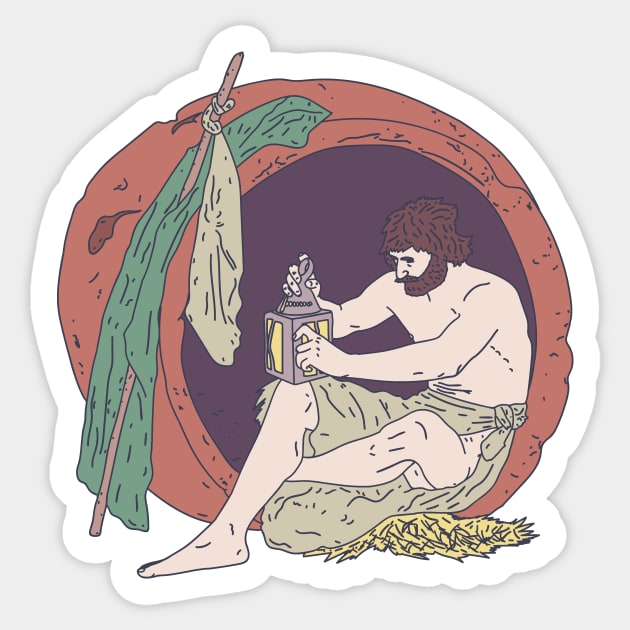 Diogenes - Cynic Philosophy - Honest Man Sticker by DeWinnes